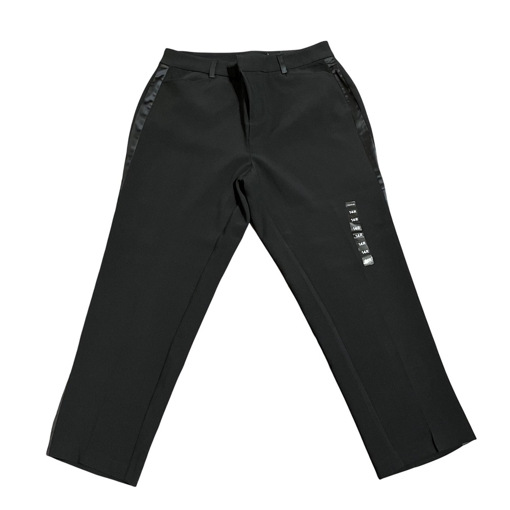 Torrid Black Tuxedo Pants Satin Stripe Straight Leg Trousers 12068430 Size 14R
